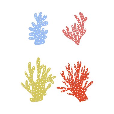 Coral. Underwater element. Vector illustration in scandinavian style. Sea ocean.