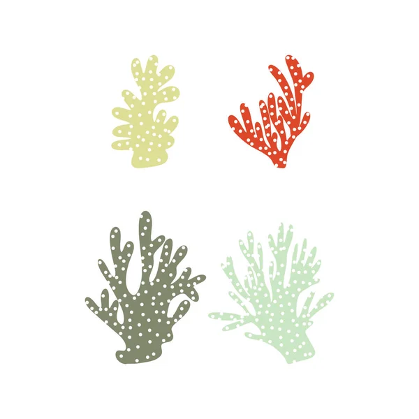 Coral Podvodní Živel Vektorová Ilustrace Skandinávském Stylu Mořský Oceánu — Stockový vektor
