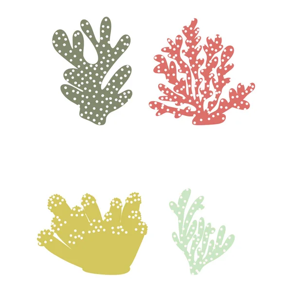 Coral Underwater Element Vector Illustration Scandinavian Style Sea Ocean — 图库矢量图片