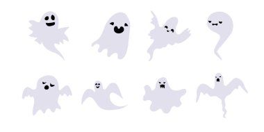 Kutlama tasarımı için yüz silueti olan soyut cadılar bayramı hayaleti.