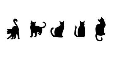 Siyah siluet kedi, her amaç için harika bir tasarım.