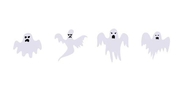 Fantôme Abstrait Halloween Avec Silhouette Visage Pour Conception Célébration — Image vectorielle