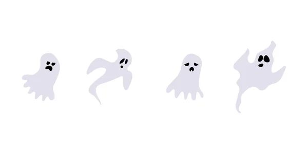 Fantasma Halloween Abstracto Con Silueta Cara Para Diseño Celebración — Vector de stock