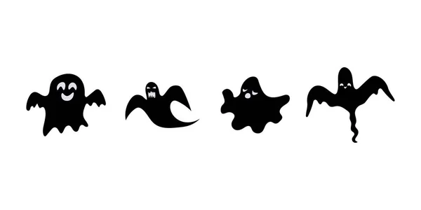 Fantasma Halloween Abstrato Com Silhueta Cara Desenho Celebração — Vetor de Stock
