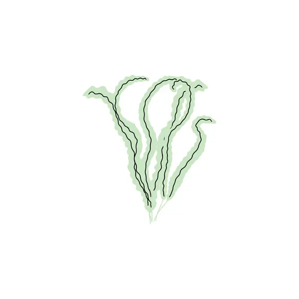 Coral Underwater Plant Vector Illustration Scandinavian Style Seaweed — Image vectorielle