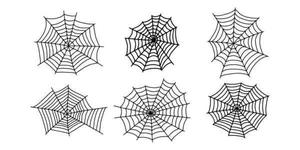 Cobweb Teia Aranha Halloween Assustadora Ilustração Isolada Vetor Gossamer Sinal — Vetor de Stock