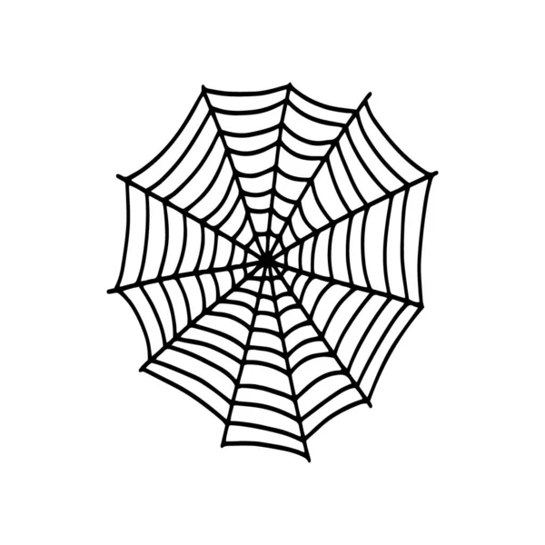 眼镜蛇可怕的万圣节蜘蛛网 矢量孤立的例子 Gossamer Spiderweb轮廓符号 — 图库矢量图片