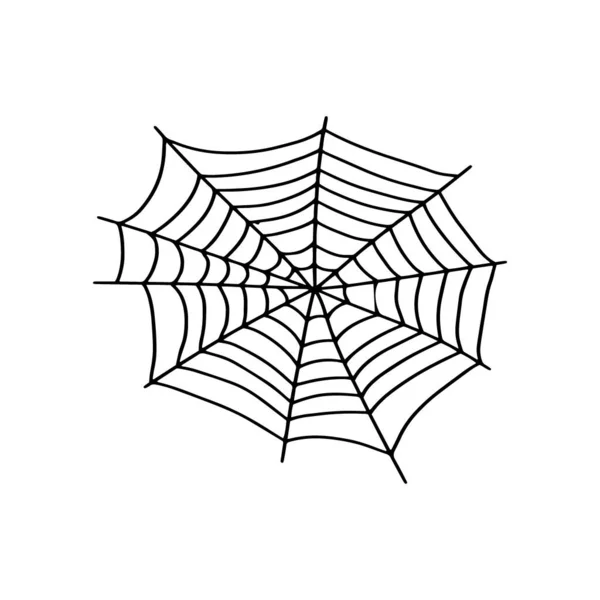 Pavučina Strašidelná Pavučina Halloween Vektorová Ilustrace Gossamer Značka Obrysu Pavučiny — Stockový vektor
