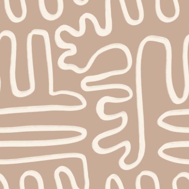 Soyut Organik Şekiller Kusursuz Desen. Minimalist orta çağ tarzında Pastel boho geçmişi. Ev dekorasyonu için kusursuz iz.