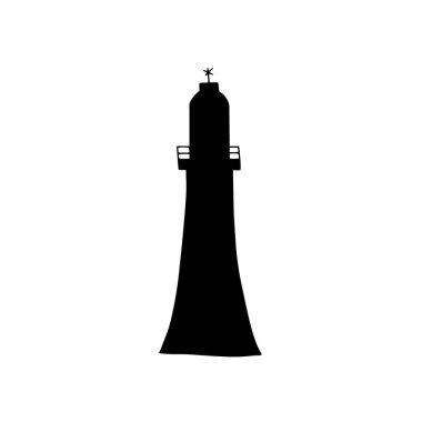 Lighthouse. Coastline architecture building. Beacon with windows. Vector illustration
