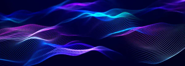 Arka Planda Işıklar Renkli Müzik Dalgası Büyük Veri Dijital Kodu — Stok fotoğraf