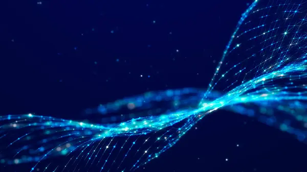 Technology Background Data Stream Movement Luminous Lines Dark Background — Stock Photo, Image