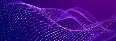 Teknoloji geçmişi. Veri akışı. Karanlık arka planda parlak çizgilerin hareketi. 3d