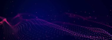 Noktaları ve çizgileri birleştiren soyut çokgen boşluk. Karanlık arka plan. Bağlantı yapısı. 3d oluşturma