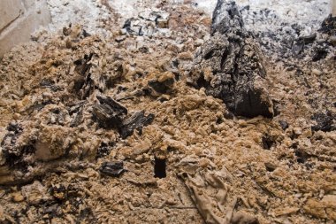 Yanmış odun, doğal toprak dokusu, toprak günü.