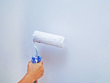 Duvarında tek renkli boya olan boya.