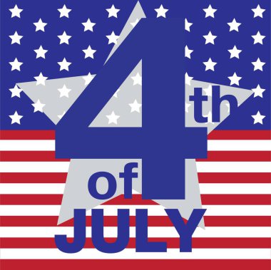 4 Temmuz, gri yıldızlı Amerikan bayrağı