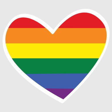 gökkuşağı bayrağı LGBT kalp şeklinde etiketler gay ve lezbiyen sembolü