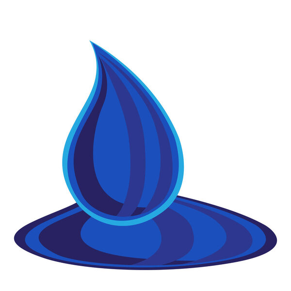 blue and orange drops of water on a white background, vector, illustration,