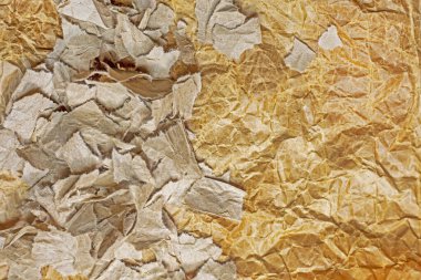 abstract background from crumpled torn and eco-friendly wrapping paper, horizonta