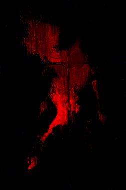 abstract bloody scarlet stain on textured surface. Under the gun of a terrorist attack