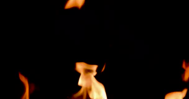 Soothing Orange Flames Fire Dark Horizontal — Αρχείο Βίντεο