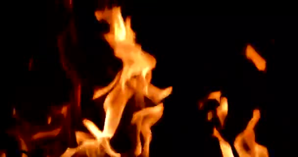 Karanlıkta Turuncu Ateşin Güzel Arka Planı — Stok video