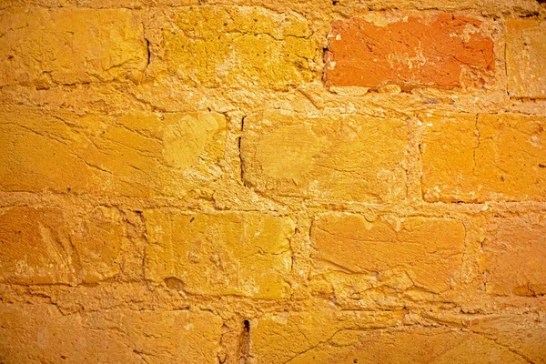 Zbliżenie Abstrakcyjne Naturalne Tekstury Pomarańczowy Cegły Tło Starej Ściany Stylowe — Zdjęcie stockowe