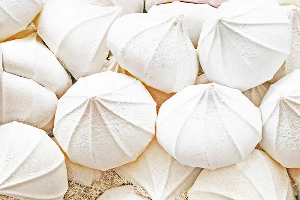Abstrakte Hintergrund Der Weißen Appetitlich Vanille Marshmallows Dekoration Für Den — Stockfoto