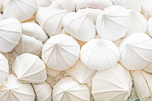 Hintergrund Der Weißen Appetitlich Vanille Marshmallows Dekoration Für Den Urlaub — Stockfoto