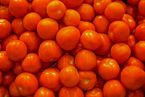 Fondo Tomates Frescos Cultivados Invernadero Mostrador Supermercado — Foto de Stock
