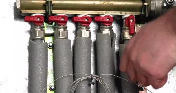 Heck Sistema Torneiras Com Água Fria Quente Para Fornecimento Água — Vídeo de Stock