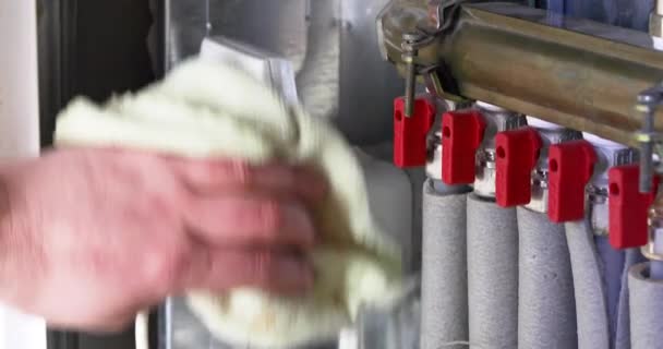 Limpie Condensación Sistema Grifos Tuberías Para Suministrar Agua Casa Con — Vídeos de Stock