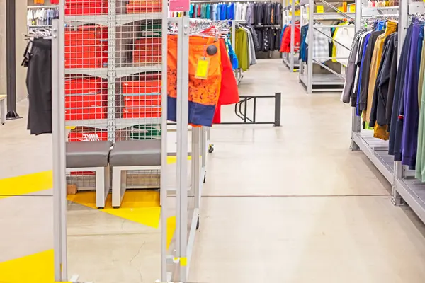 stock image sportswear in the variety section of the supermarket