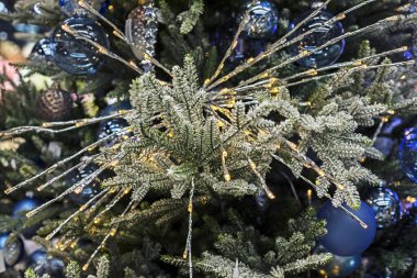 Noel ağacındaki kar taneleri. Noel ve Yeni Yıl