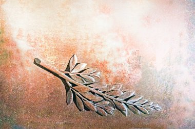 Kahverengi arka planda güzel bir defne dalı rahatlaması