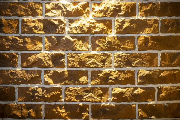 İçerideki şık tuğla duvar yukarıdan aydınlatılmış.