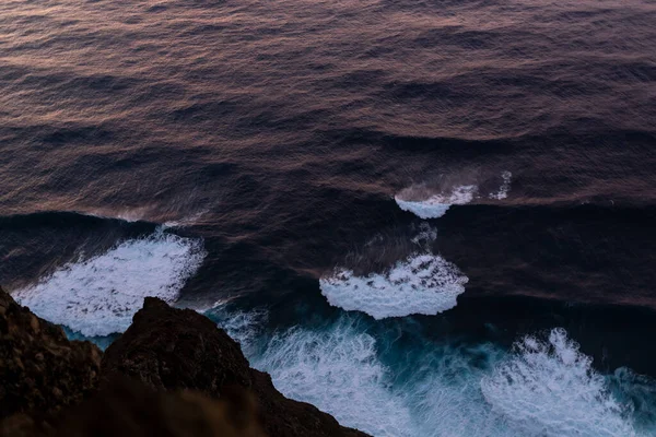 Ondas Surf Oceânico Pôr Sol Vista Cima Foto Alta Qualidade — Fotografia de Stock