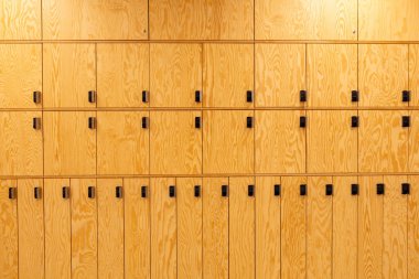 Kişisel eşyalar için ahşap dolaplar. Yüksek kalite fotoğraf