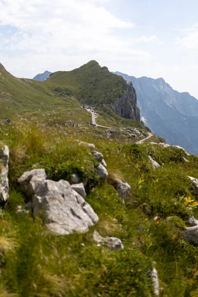 Schöne Landschaft Slowenischen Alpen Mangart Mount Hochwertiges Foto — Stockfoto
