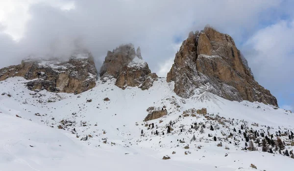 Invierno Italia Montañas Dolomitas Cubiertas Nieve Foto Alta Calidad —  Fotos de Stock