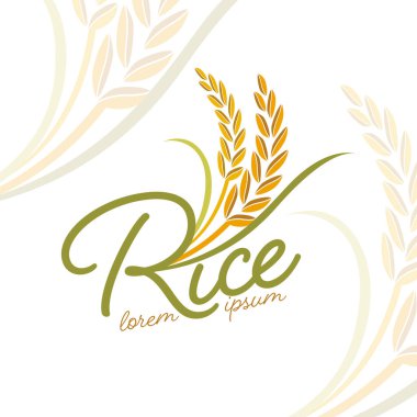 Paddy rice premium organik ürün logo taşıyıcı tasarımı