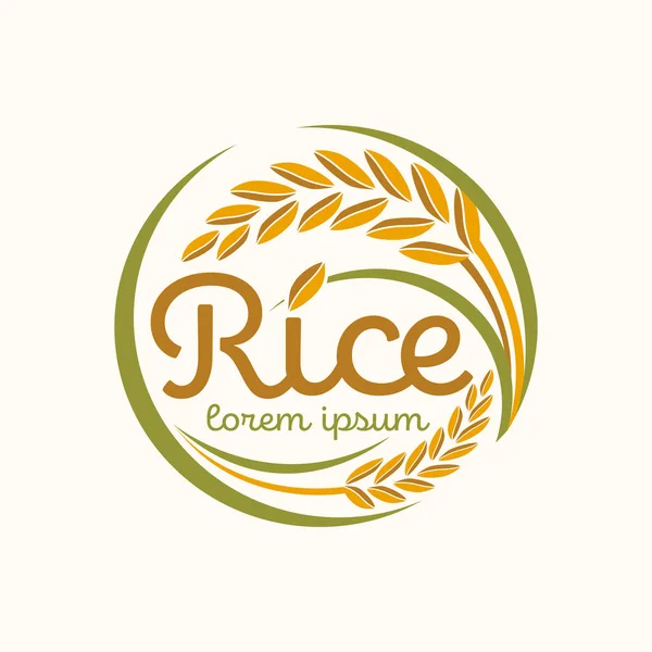 Αναποφλοίωτο Ρύζι Πριμοδότηση Βιολογικό Φυσικό Προϊόν Banner Λογότυπο Διάνυσμα Σχεδιασμό — Διανυσματικό Αρχείο