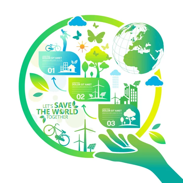 Ecology Eco Environment Earth Day — Vector de stock