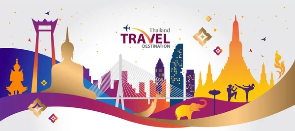 Bangkok City Travel Landmark Vector Illustration Design — Stock Photo, Image