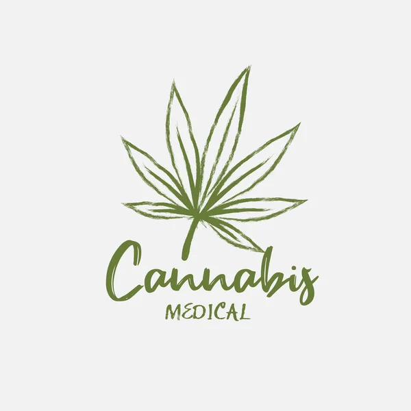 Diseño Del Logotipo Marihuana Medicinal — Foto de Stock