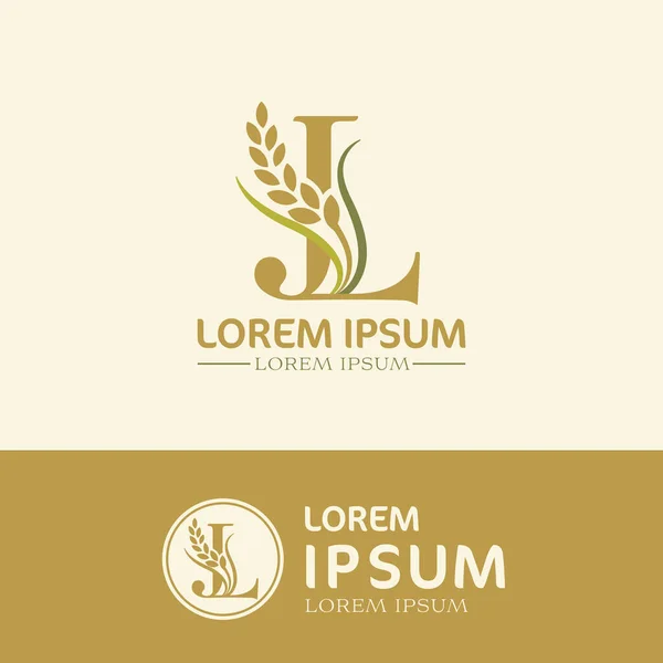 Vektorové Logo Pro Produkci Pšenice — Stock fotografie