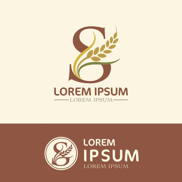 Diseño Del Logotipo Trigo Agricultura Vector Icono Ilustración —  Fotos de Stock