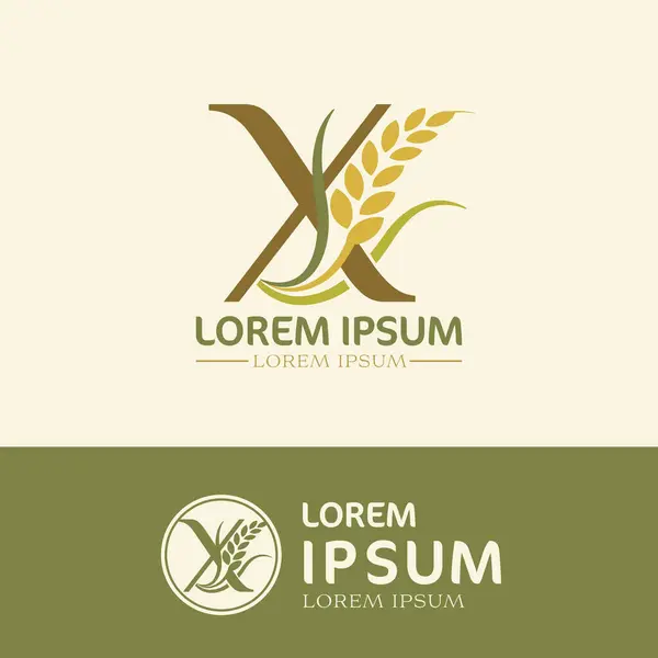 Rolnictwo Pszenica Logo Wzór Wektor Ikona Projekt — Zdjęcie stockowe
