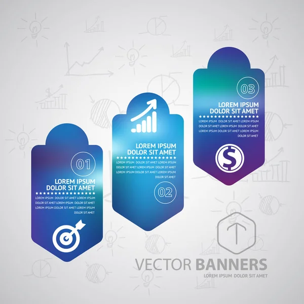 Set Van Zakelijke Infographics Banners Vectorillustratie — Stockfoto